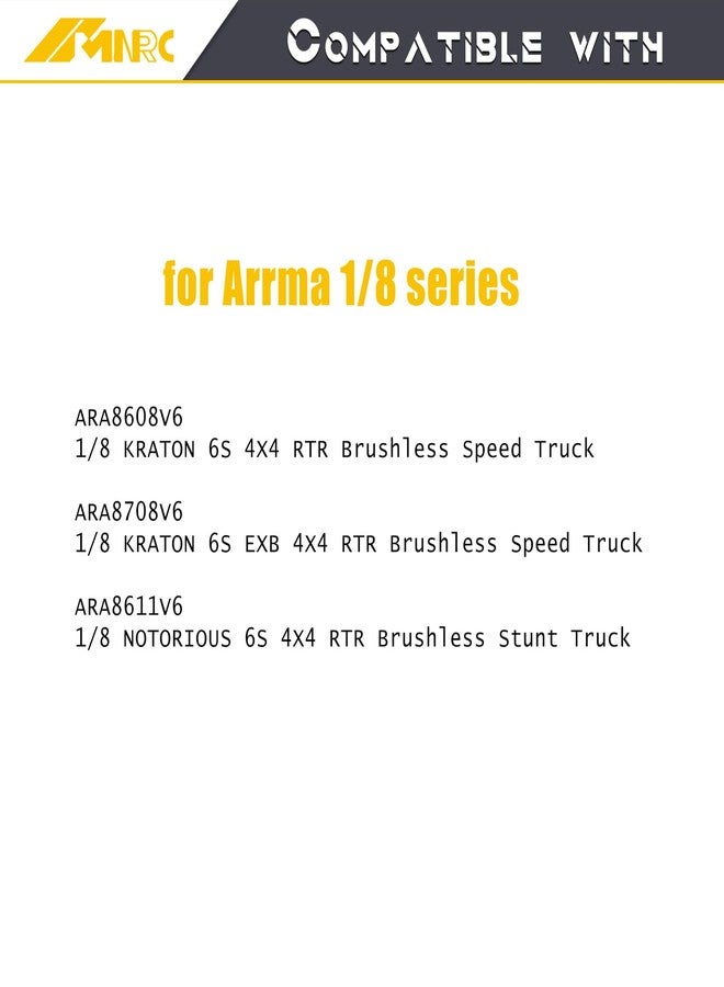 NMNRC Alloy Center Diff Differential Gear Cover Mount ARA-2041 for Arrma 1/8 Kraton Notorious 6S V6 EXB AVC 4X4 RTR Series Upgrade Part Sliver - Image 3
